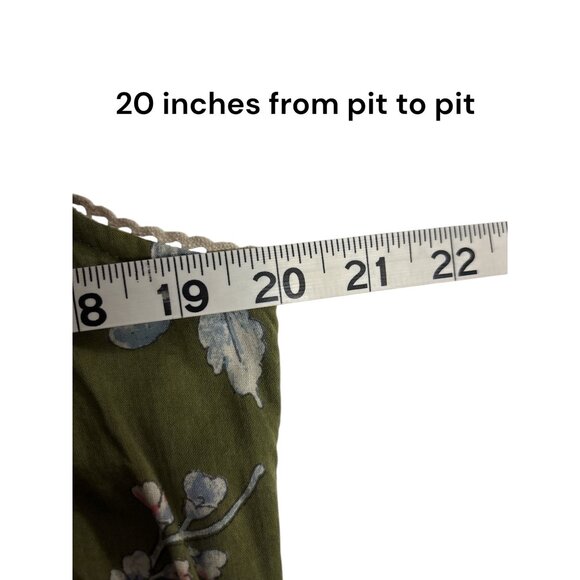 Sleeveless Floral Print Tiered Green Dress With Crochet Neckline Accent - Picture 7 of 8